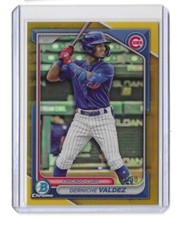 DERNICHE VALDEZ 2024 BOWMAN DRAFT CHROME GOLD REFRACTOR RC 32/50 CHICAGO CUBS