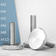 Steel Knurled Flat Head Thumb Screw M3 M4 M5 M6 M8 M10 -A2 Stainless steel
