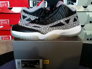 jordan 11 black fire red cement grey white