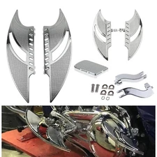 Chrome Floorboards Foot Pegs Mount Brake Arm Pedal Fit For Harley Touring 93-22