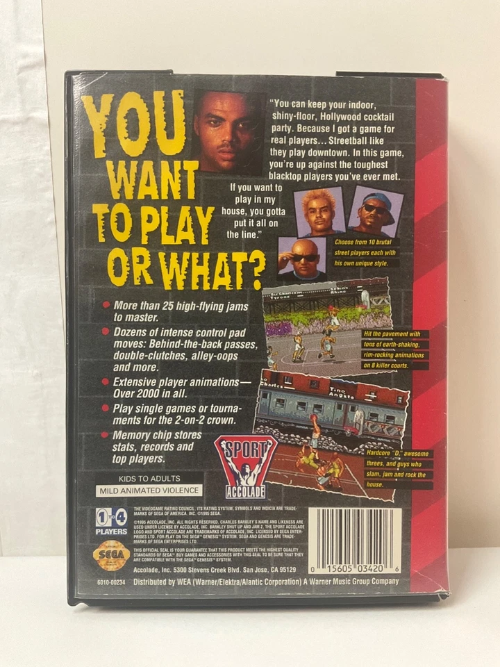 *Insert Art & Case Only* Barkley Shut Up and Jam 2 II SEGA Genesis **OEM**  - Image 2 of 4