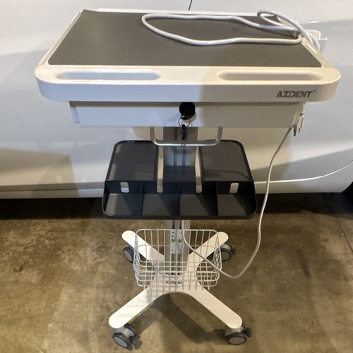 AZDENT Dental Medical Utility Cart Stand w/ Power Outlet, Basket, Locking Wheels