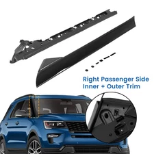 For Ford Explorer 11-19 Inner Outer Windshield A-Pillar Molding Trim Right Side