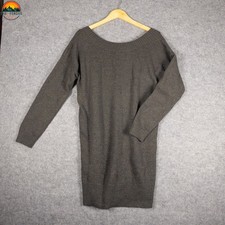 Gap Sweater Dress Gray Wool Blend Long Sleeve Low Back Preppy Women's Size Large