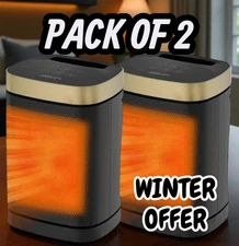 JIBUFI Small Electric Indoor Space Heater Quiet Portable Room Heater (PACK OF 2)