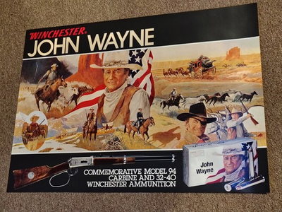 #ad John Wayne Winchester Commemorative POSTER RARE Western AMERICAN COUNTRY COWBOY $125.99