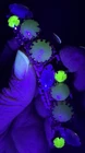 Vintage Uranium glass rhinestone bracelet costume jewelry glows