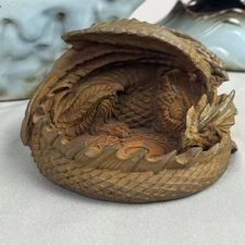 Iron Rust Dragon Beast Statue Smoking Ashtray Cigarettes Table Decor Collections