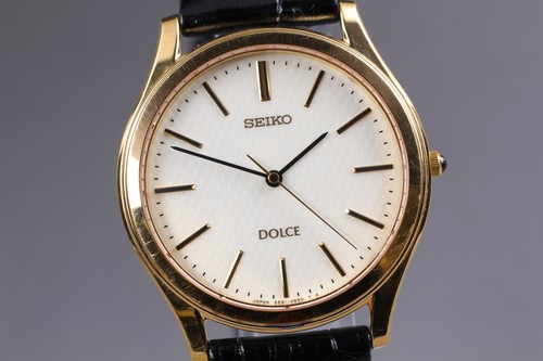 [Near MINT+++] Seiko Dolce 5E61 HAQ SGP Gold Plated Round Quartz Men Dress Watch