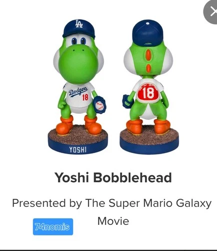 PRESALE  Yoshi Super Mario LA Dodgers Yamamoto Bobblehead SGA 3/31/26