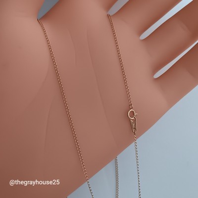 18K Gelbgold Kubanische Kette Glieder Kurve Halskette ca. 20'' 1,0 mm NEU Unisex 750