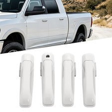 Fits Dodge Ram 1500 2009-2024 Ram 2500 2011-2025 Outside Door Handle White 4pcs