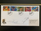 2005 GB Christmas First Day Cover signed by stamp designer Irene von Treskow