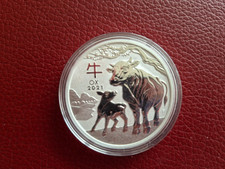 Lunar III 2021 Ochse- 1 Unze Oz- Silber in  Original Kapsel -Neu aus Rolle !!!