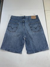 Levi's 550 Denim Shorts Mens 36 Blue Relaxed Fit Distressed Jean Shorts