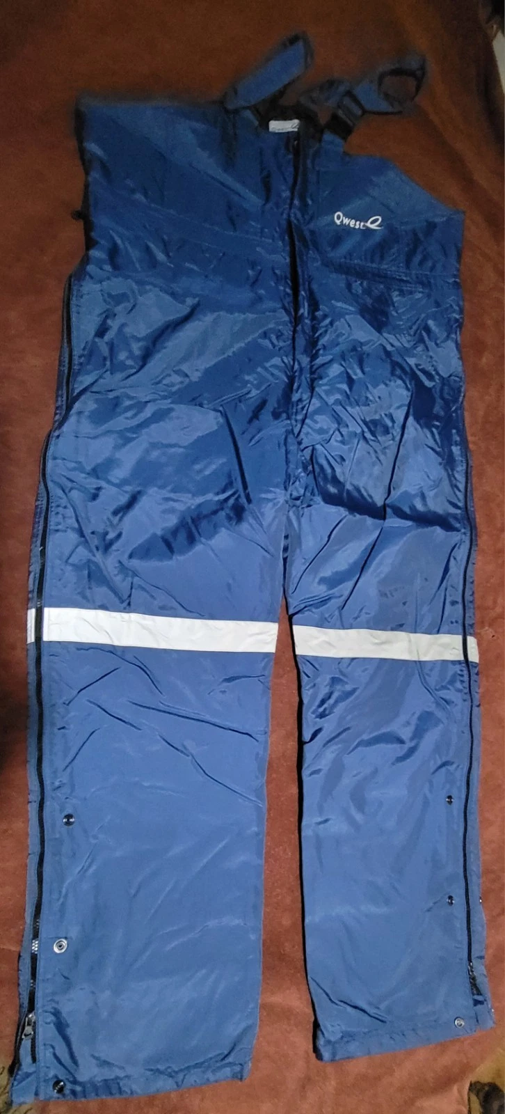 Quest Adult Insulated Ski Bib Overalls Snow Pants Size 2XL Blue Zip Reflective
