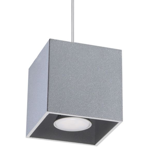 Suspension aluminium gris GU10 luminaire de plafond pour salon contemporain