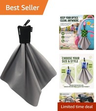 Classic Washable Microfiber Lens Cleaner Clip-On Travel Pouch, 10x10 Inch