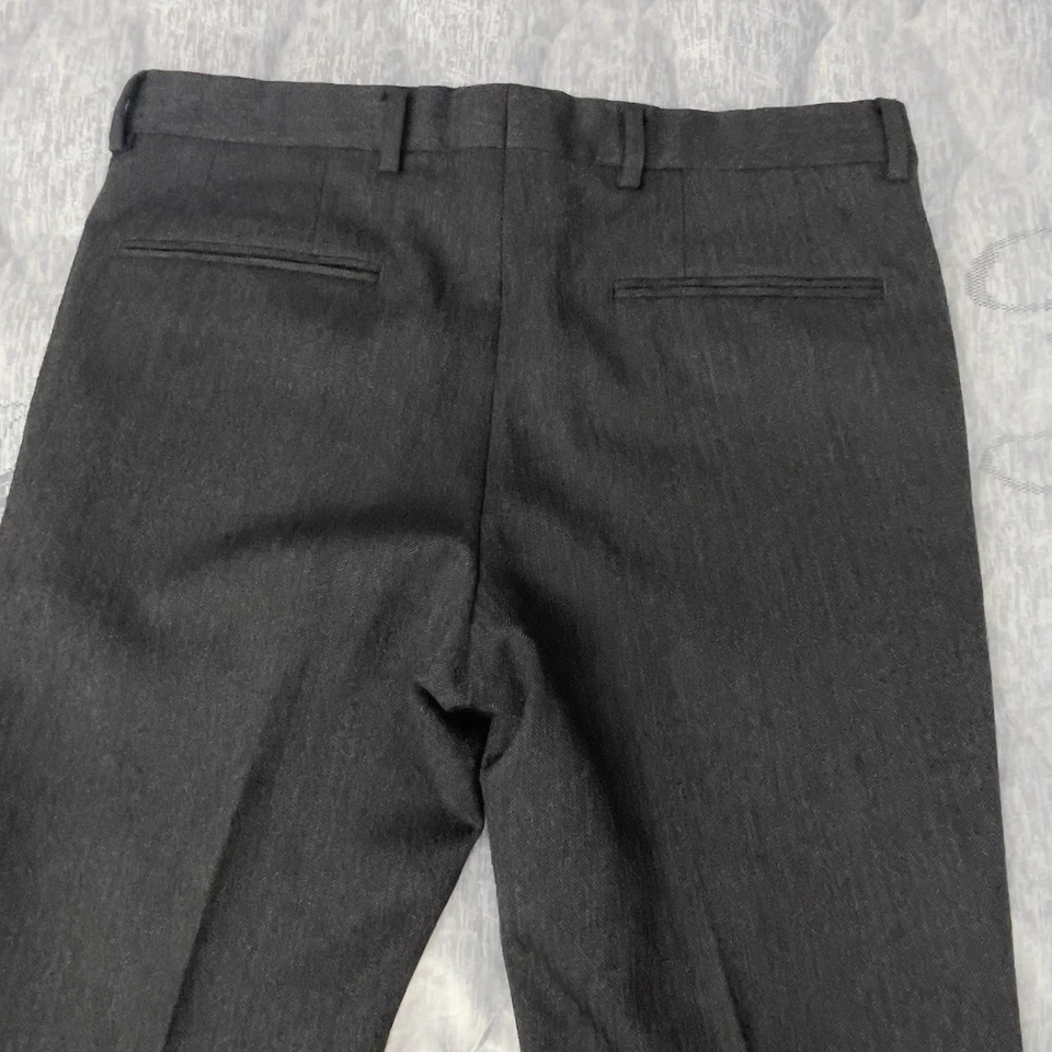 Pantalones de vestir Dries Van Noten pantalones de lana para hombre 31x31 ajustados espiga gris oscuro Foto 4 de 4