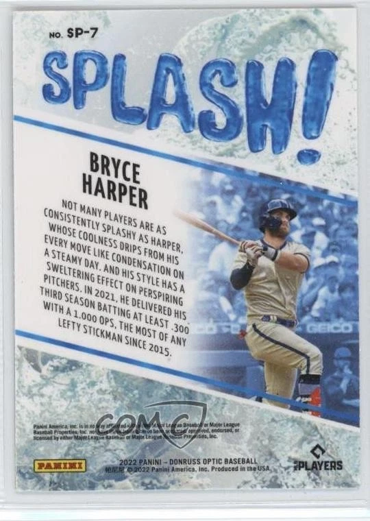 2022 Panini Donruss Optic Splash! Bryce Harper #SP-7 - Image 2 of 2