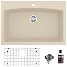 Karran USA QT-712-PK1 Quartz QT 33" Drop In Single Basin Quartz
