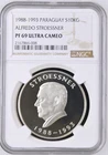 1988 - 1993 Paraguay 10000 Guaranies 10KG NGC PF 69 President Alfredo Stroessner