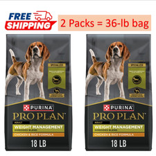 2 Pack Purina Pro Plan Adult Weight Management Shredded Blend Chicken  Rice