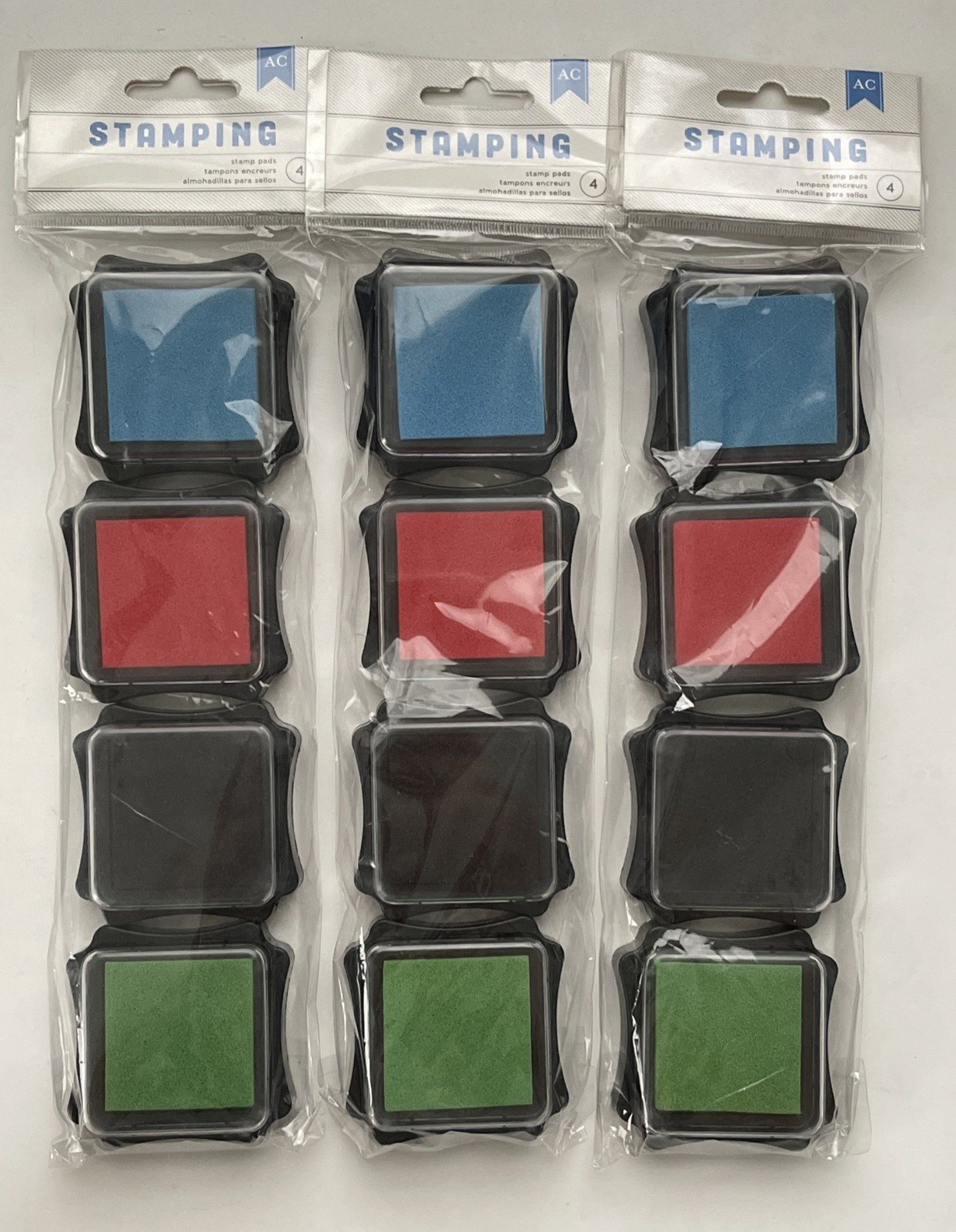 3 Pack American Crafts AC Ink Pads 4 Pack Primary NIN0114 Re