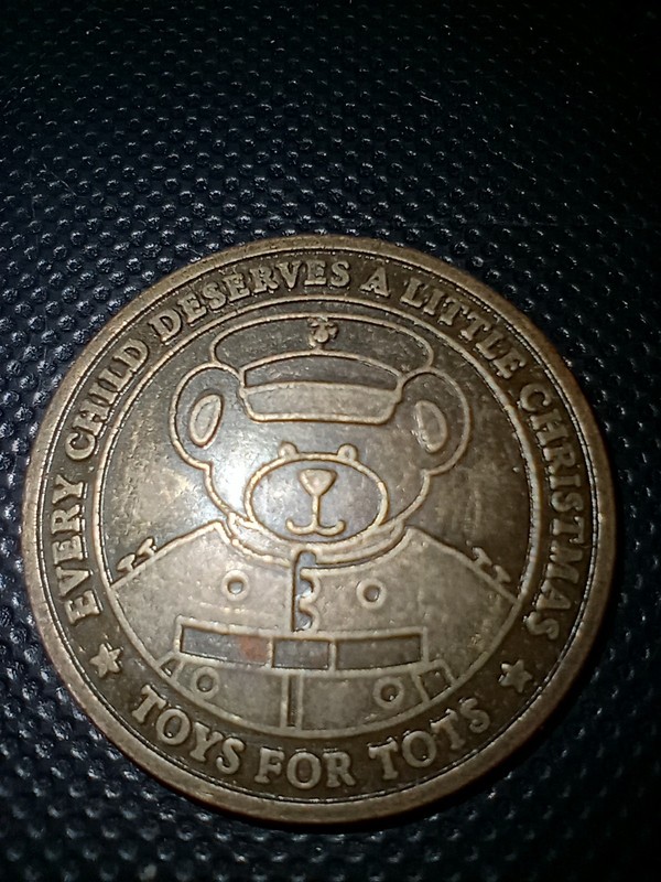 US Marine Corp Toys for Tots Coin.  Bear motif.  Our Marines do more than fight.