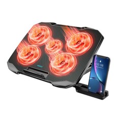 Laptop Cooling Pad 12-15.6 Inch Notebooks Stand 5 Quiet Fans 2 USB Ports