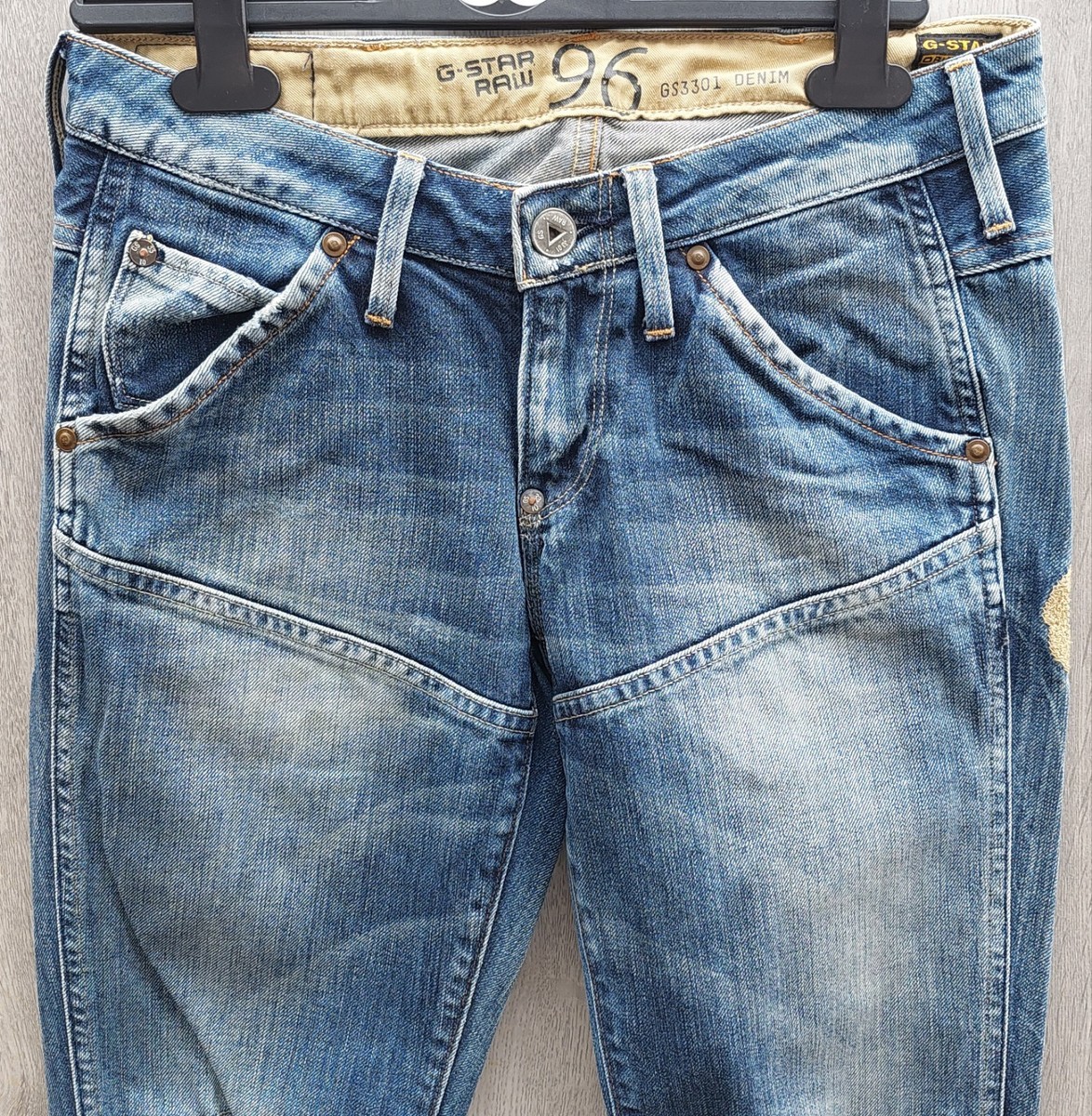 Ｇ－ＳＴＡＲ　ＲＡＷ G-Star Raw 96 Elwood heritage Embro Tapered blue Denim jeans W26