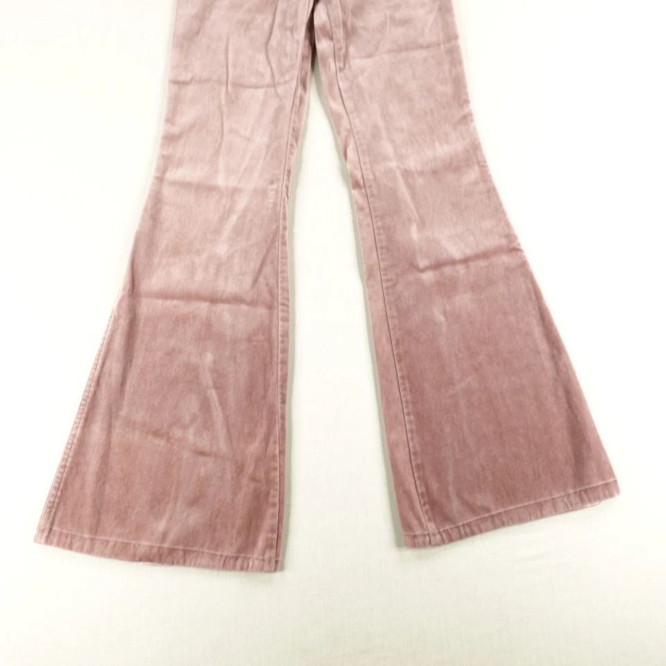 Vintage Bebe Pants Womens 2 Pink Super Flare Boot Velour Low Rise Sweats Y2K USA - Image 3 of 4