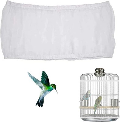 Elegante weiße verstellbare Vogelkäfigabdeckung - passend für runde & eckige Käfige 140-180 cm