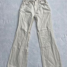 We the Free Wide Leg Pants Women's 23 Cream Distressing Denim Casual Every Day