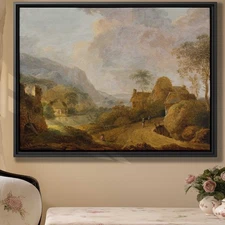 Vintage Landscape Canvas Print Rural Countryside Artwork Rustic Wall Decor Art
