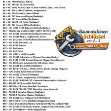 38 verschiedene Baumaschinenschlüssel Zündschlüssel Bagger Radlader Minibagger