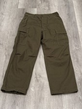 Vintage OG-107 US Army Trousers Mens 30 Poplin Tropical Ripstop Combat Cargo 60s