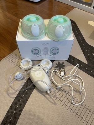 Elvie Stride Hands-Free Double Electric Breast Pump Battery w/ Bottles, Tube