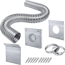 Pellet Stove Fresh Air Intake Kit, 2" x 60" Outside Cold Kit for Silver 