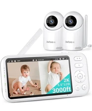 2K Video Baby Monitor with 2 Cameras and Audio 3000ft Long Range Monitor No WiFi