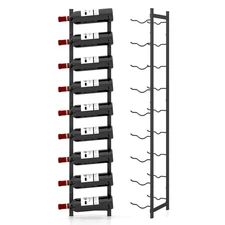 Giantex Wall Mounted Wine Rack for 9-Bottles, Metal Racks Organizer, Hanging