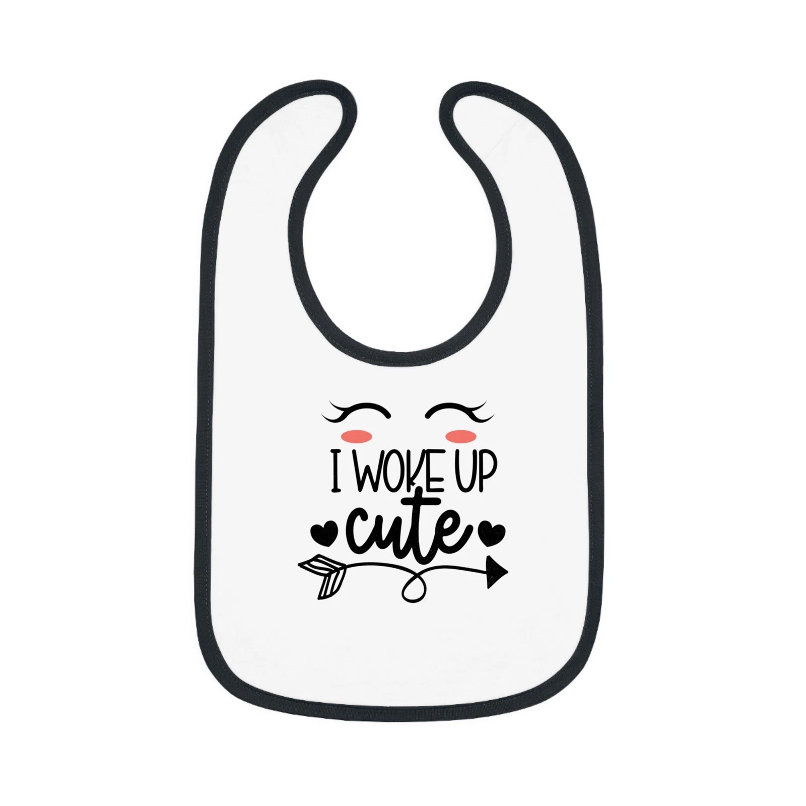 Cute Baby Bib with Contrast Trim - "I Woke Up Cute" - Perfect Baby Shower [...]