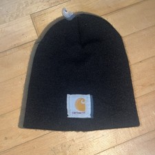 Carhartt Mens Black Knit Beanie Cap Hat Made in USA