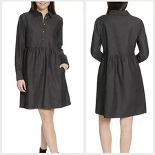 Nine West Griffen 100% Cotton NEW Long Sleeve Button Flare Dress Size XL #385