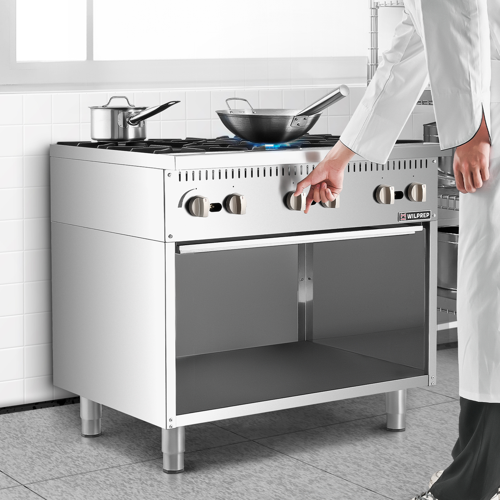 36" Commercial Natural Gas Range 6 Burners Stainless Steel Gas Stove 150000BTU