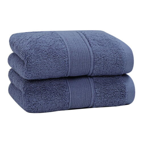 2-Pack 100% Cotton Soft Drying Hand Face Towels Navy Blue