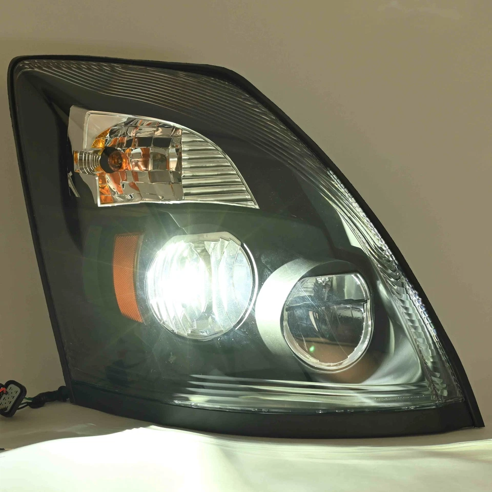 For Volvo VNL VNM 2004-2018 Black 6000K LED Left Right Side Headlights HeadLamps Foto 4 de 4