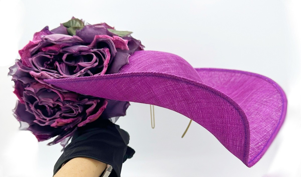 Philip Treacy London Fascinator Hat Fuchsia Flowers Made in UK