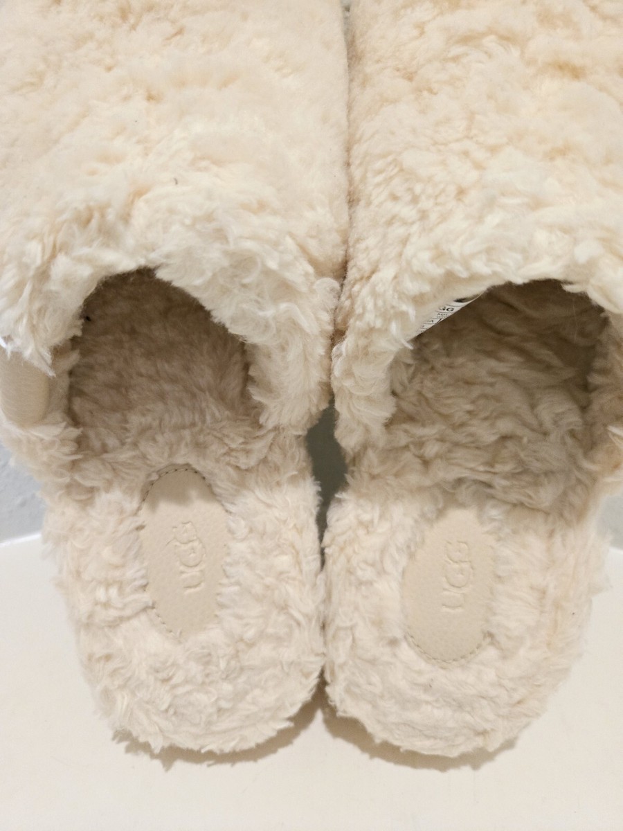 UGG FUZZ Sugar Natural Furry Women's Clogs Size US 6 NEW | eBay