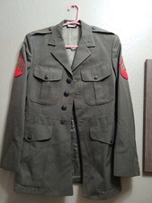 USMC Marine Corps Dress Alpha Green Service Jacket Military CPL Coat Size 39L